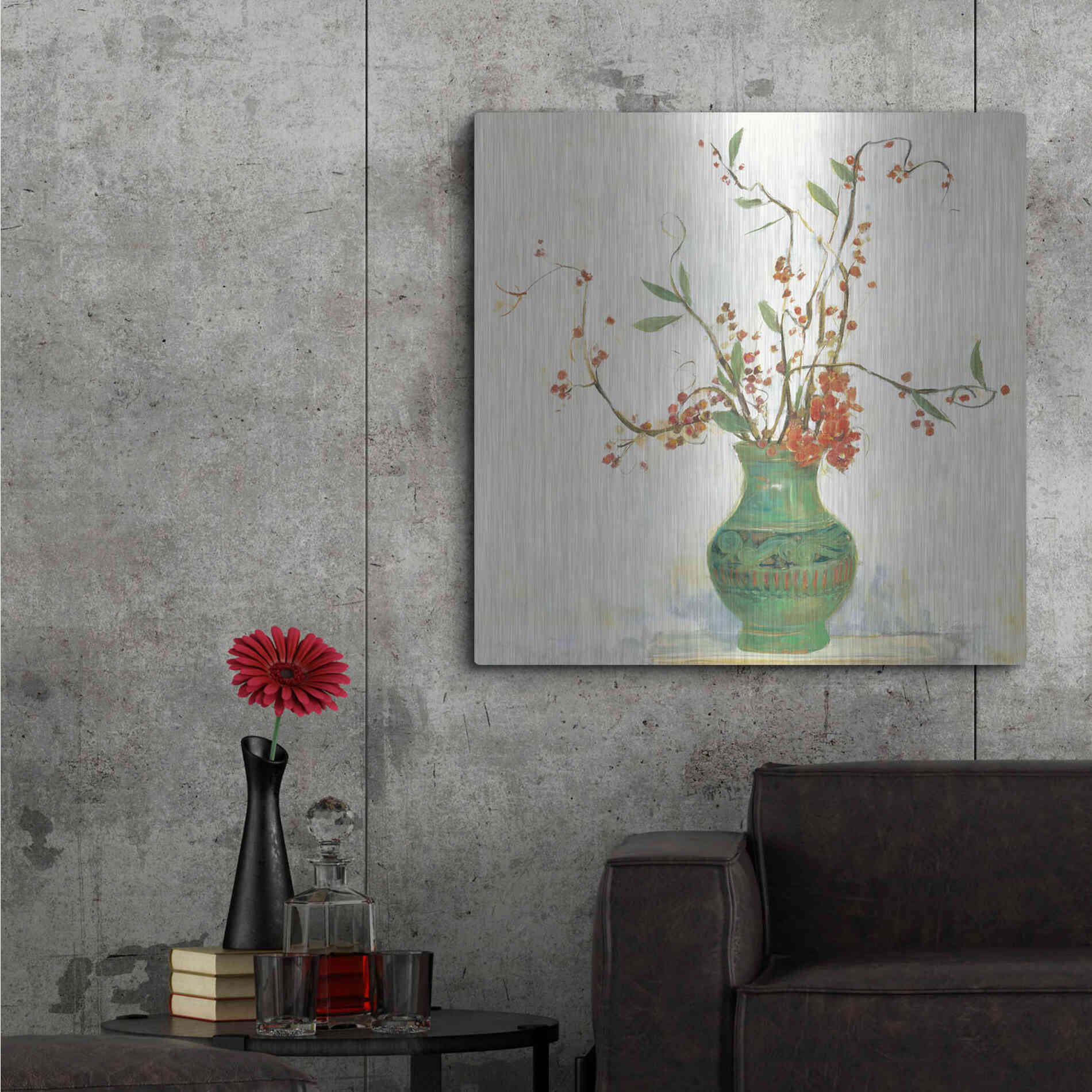 Luxe Metal Art 'Bittersweet II V2 White' by Carol Rowan, Metal Wall Art,36x36