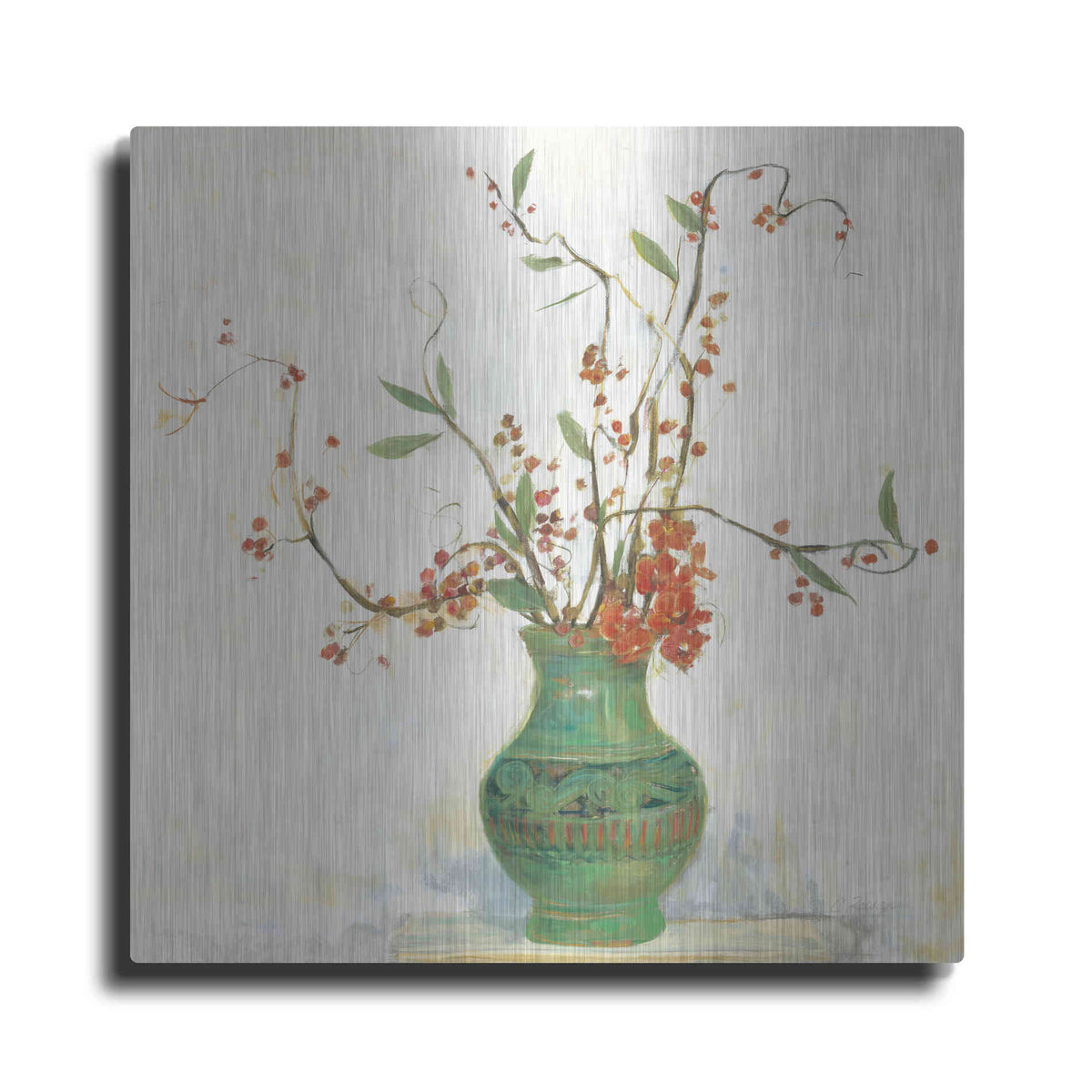 Luxe Metal Art 'Bittersweet II V2 White' by Carol Rowan, Metal Wall Art