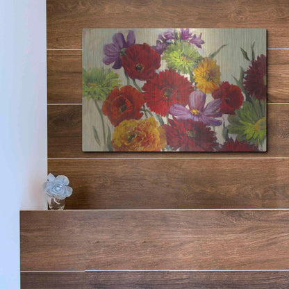 Luxe Metal Art 'Flower Scatter' by Carol Rowan, Metal Wall Art,16x12
