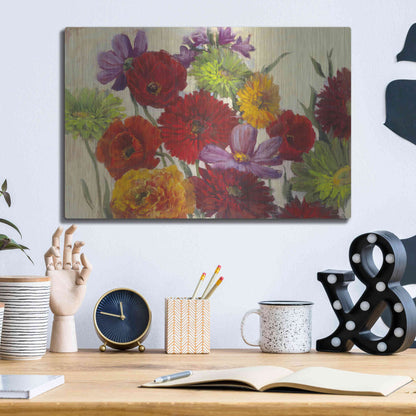 Luxe Metal Art 'Flower Scatter' by Carol Rowan, Metal Wall Art,16x12