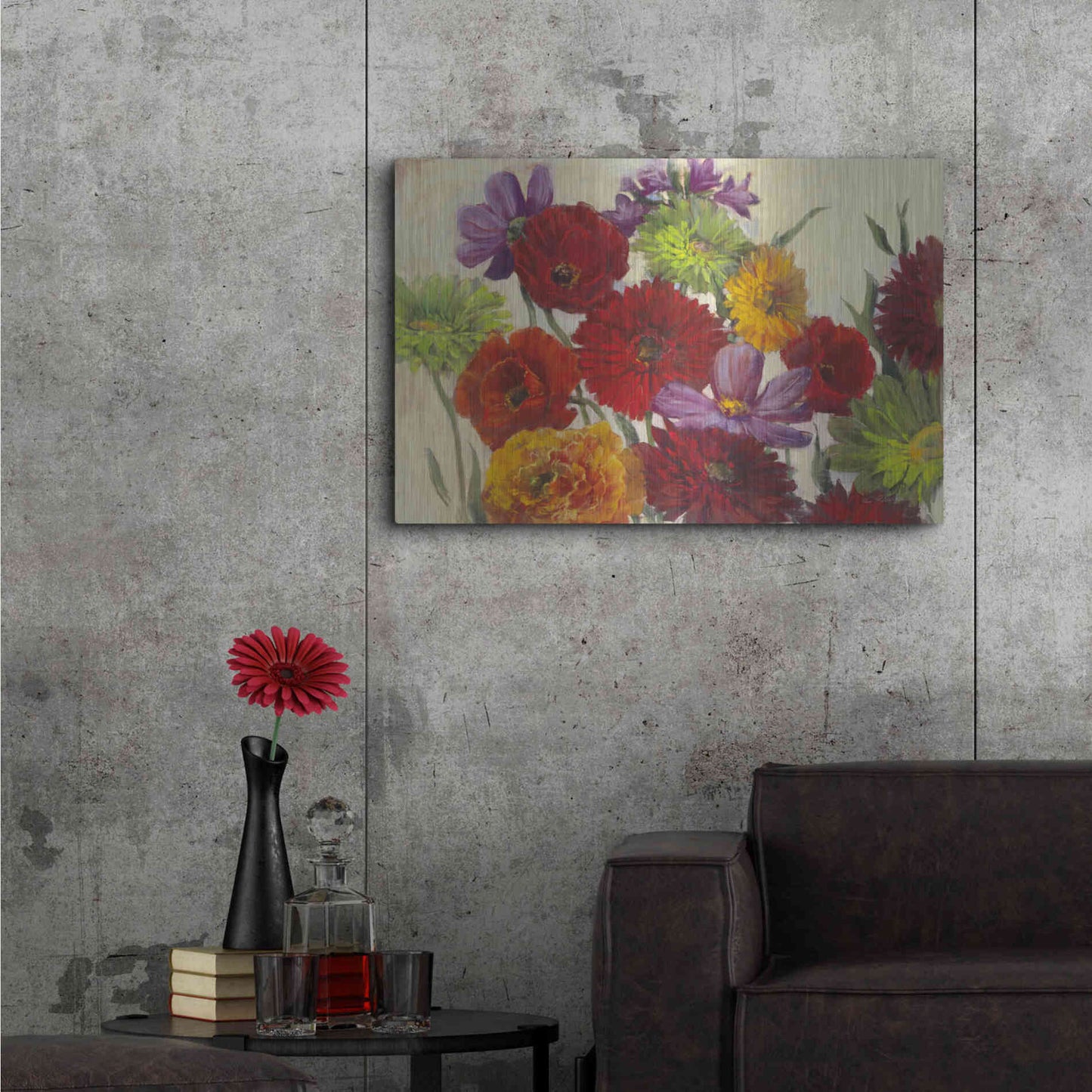 Luxe Metal Art 'Flower Scatter' by Carol Rowan, Metal Wall Art,36x24