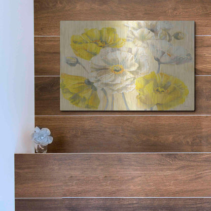 Luxe Metal Art 'Comtemporary Poppies II V2' by Carol Rowan, Metal Wall Art,16x12