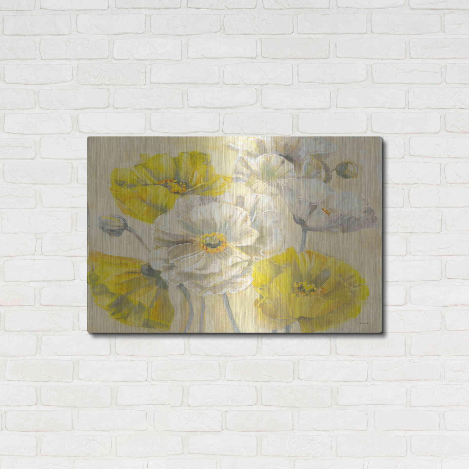 Luxe Metal Art 'Comtemporary Poppies II V2' by Carol Rowan, Metal Wall Art,36x24