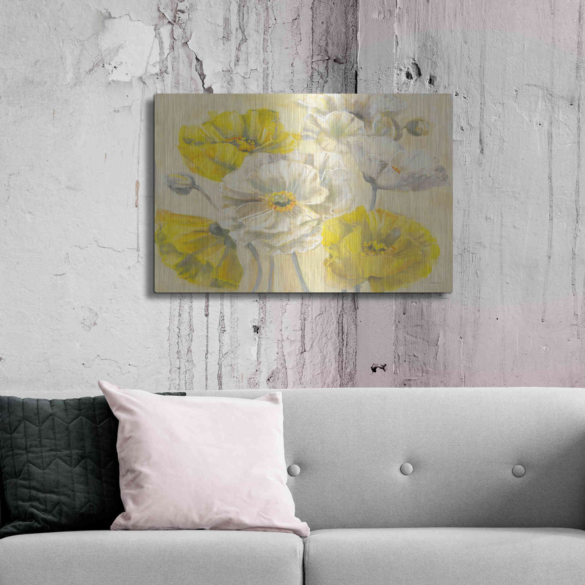 Luxe Metal Art 'Comtemporary Poppies II V2' by Carol Rowan, Metal Wall Art,36x24