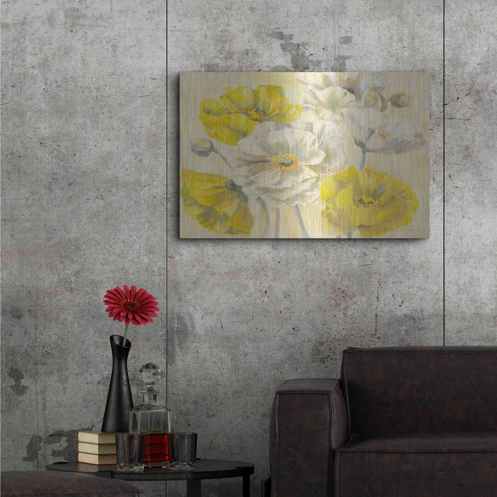 Luxe Metal Art 'Comtemporary Poppies II V2' by Carol Rowan, Metal Wall Art,36x24