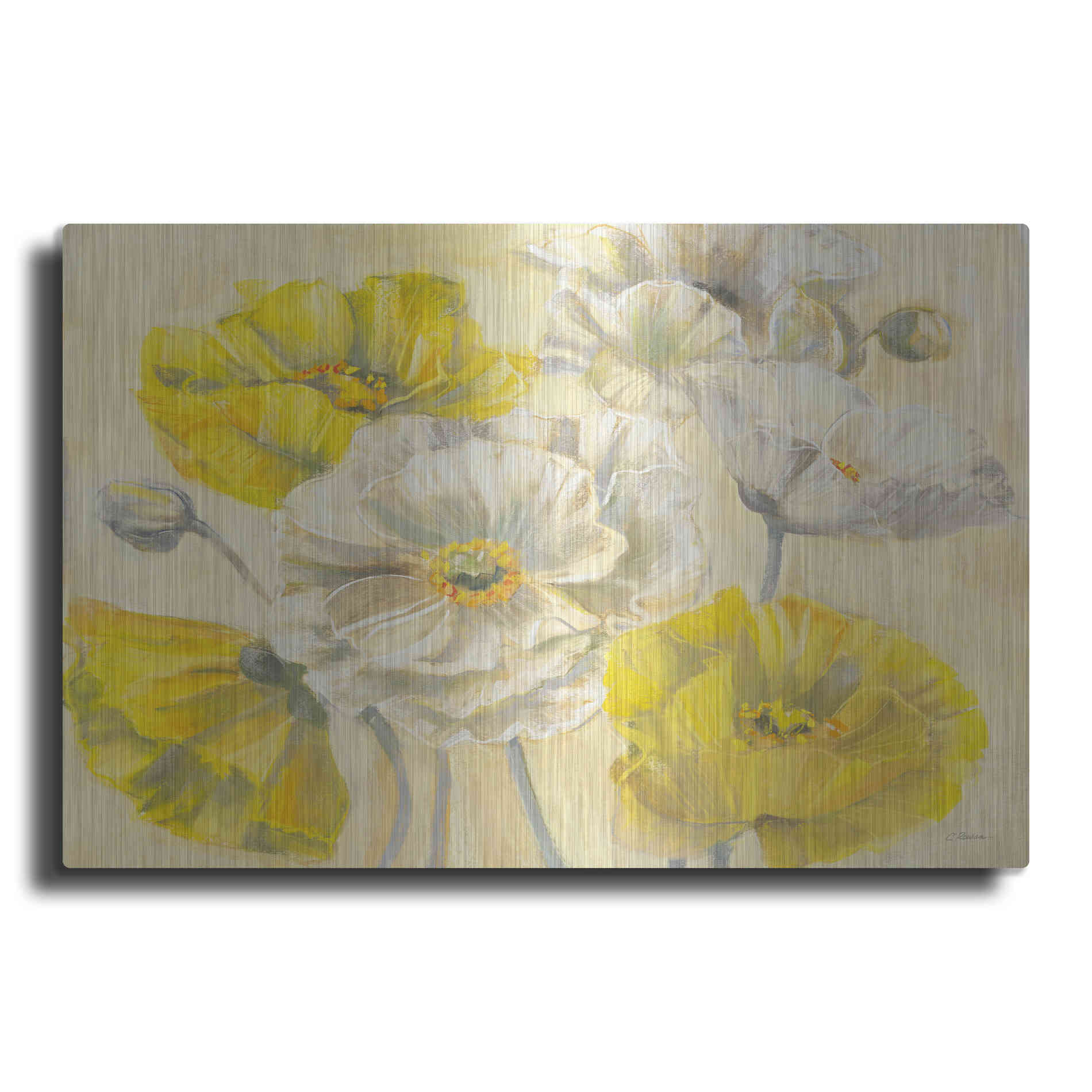 Luxe Metal Art 'Comtemporary Poppies II V2' by Carol Rowan, Metal Wall Art