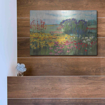 Luxe Metal Art 'Garden Border' by Carol Rowan, Metal Wall Art,16x12