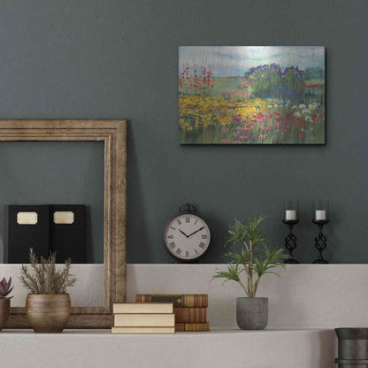 Luxe Metal Art 'Garden Border' by Carol Rowan, Metal Wall Art,16x12