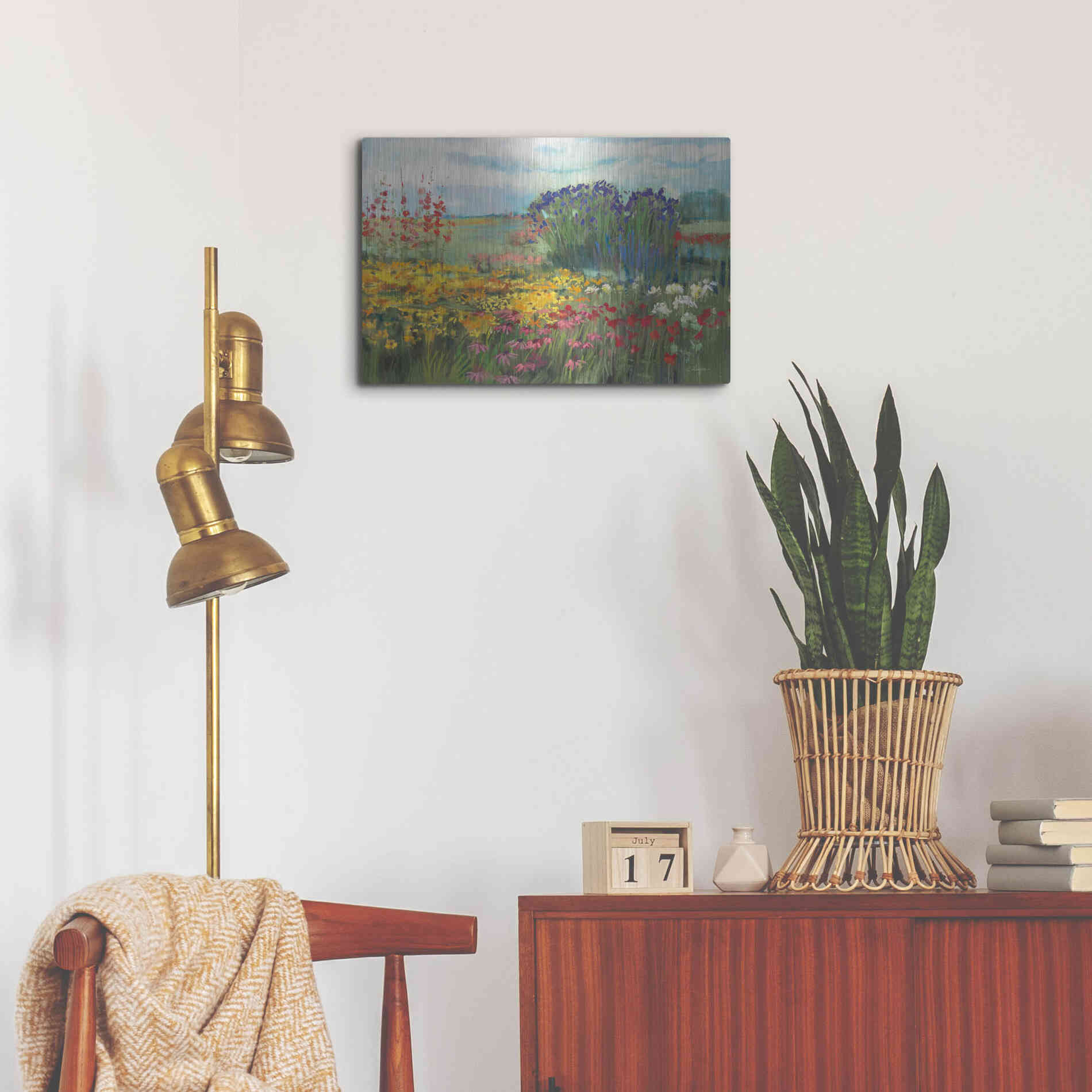 Luxe Metal Art 'Garden Border' by Carol Rowan, Metal Wall Art,24x16