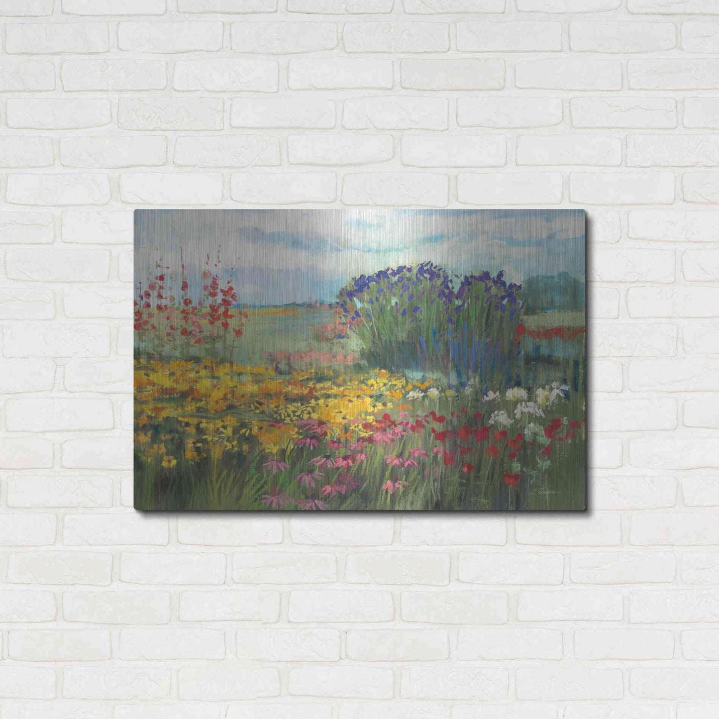 Luxe Metal Art 'Garden Border' by Carol Rowan, Metal Wall Art,36x24