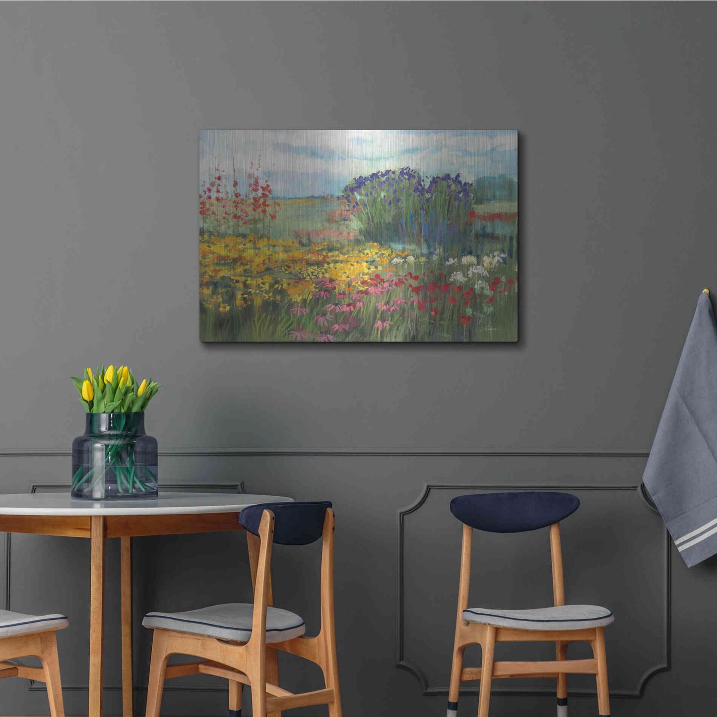 Luxe Metal Art 'Garden Border' by Carol Rowan, Metal Wall Art,36x24