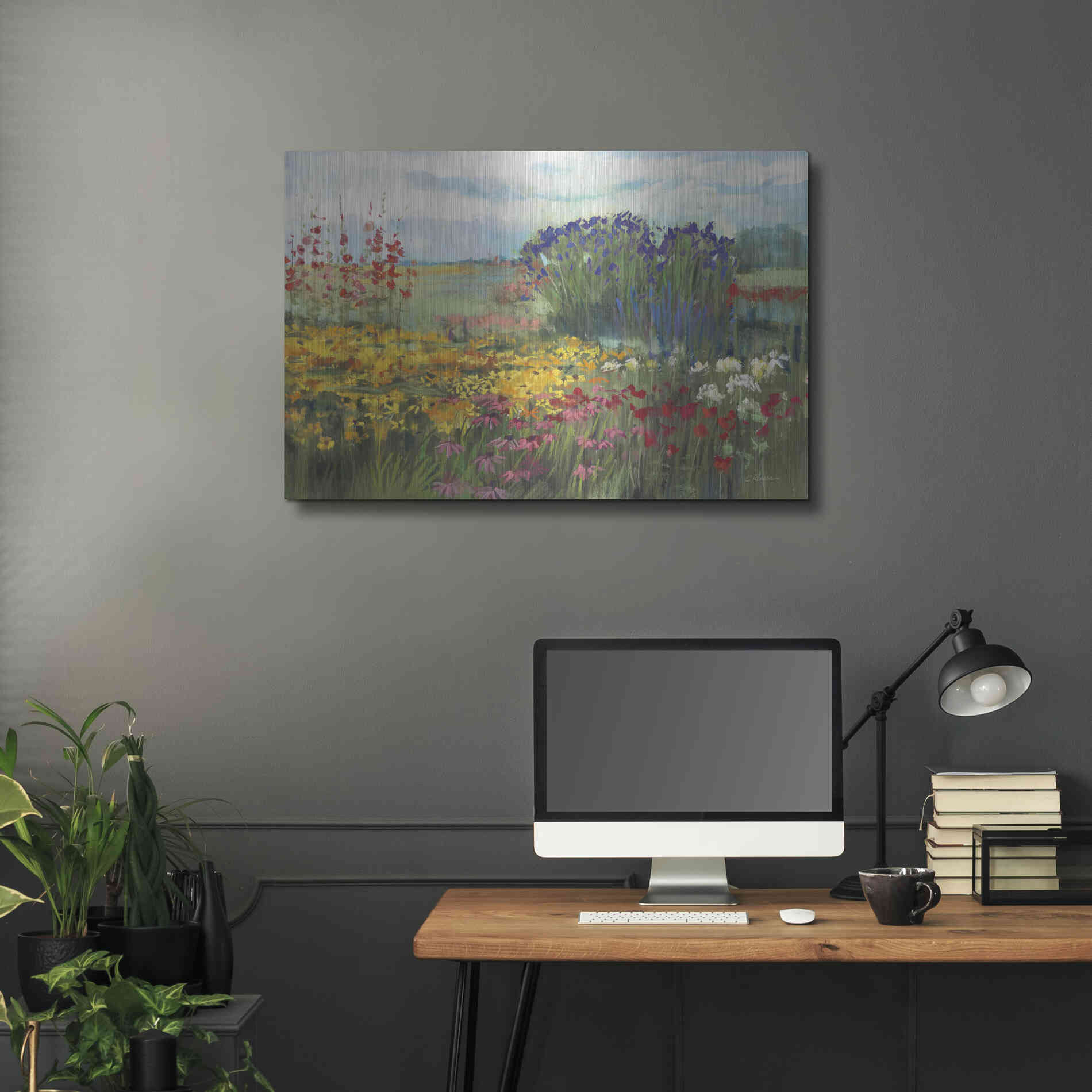 Luxe Metal Art 'Garden Border' by Carol Rowan, Metal Wall Art,36x24