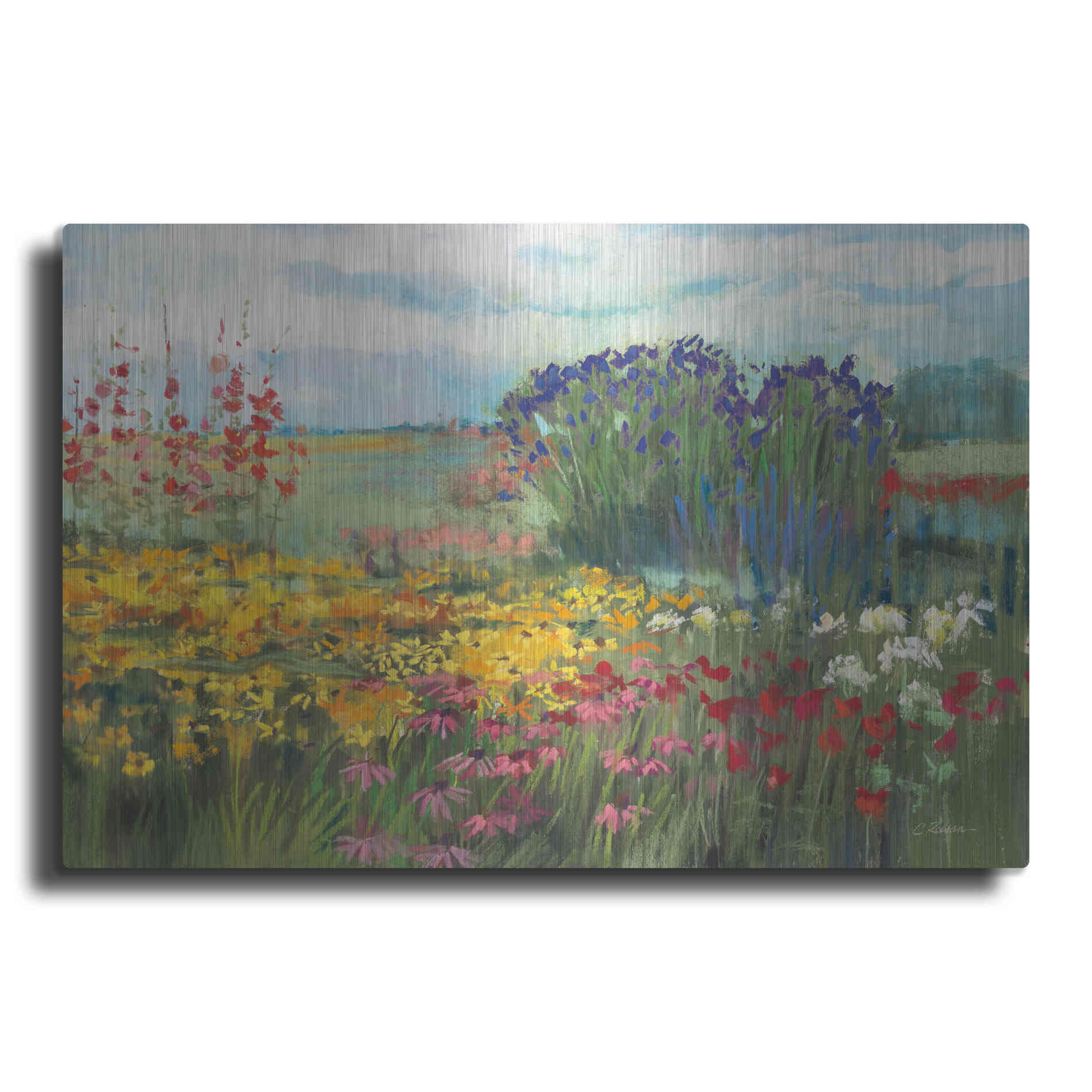 Luxe Metal Art 'Garden Border' by Carol Rowan, Metal Wall Art