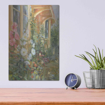 Luxe Metal Art 'Summer Hollyhocks' by Carol Rowan, Metal Wall Art,12x16