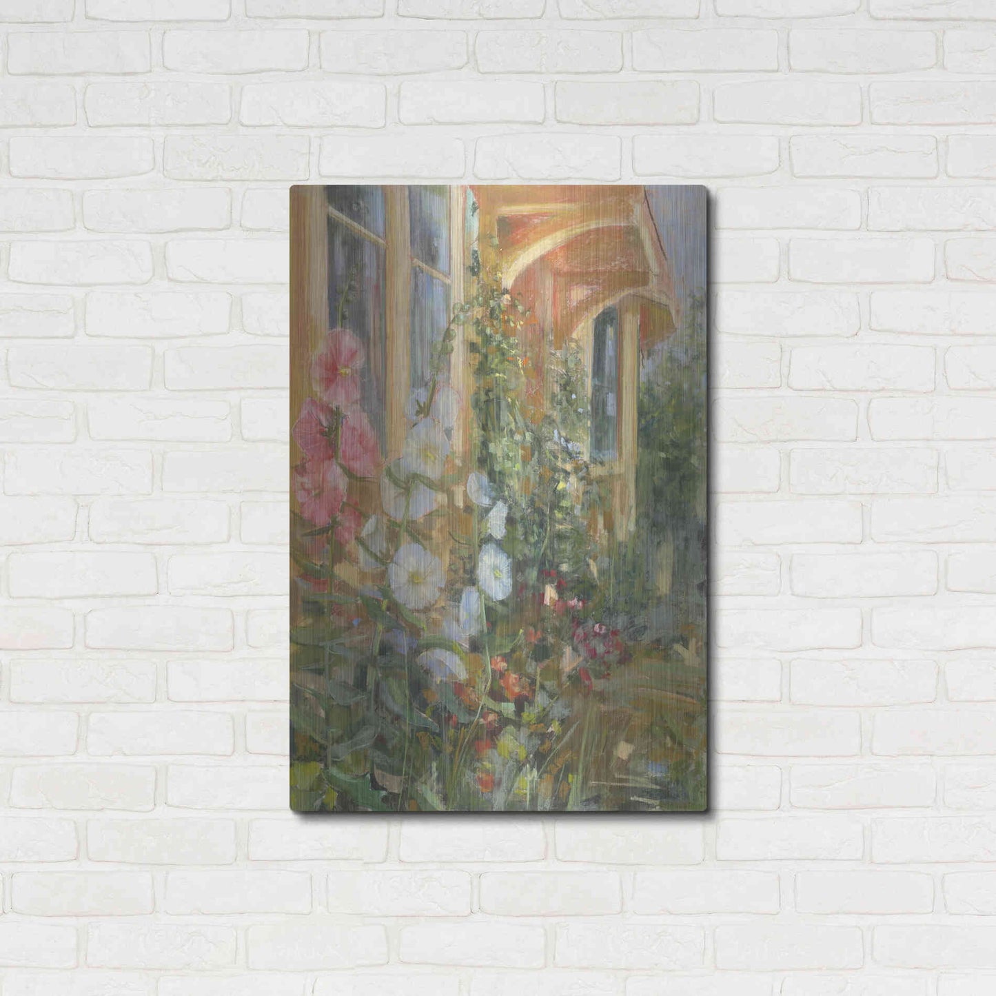 Luxe Metal Art 'Summer Hollyhocks' by Carol Rowan, Metal Wall Art,24x36