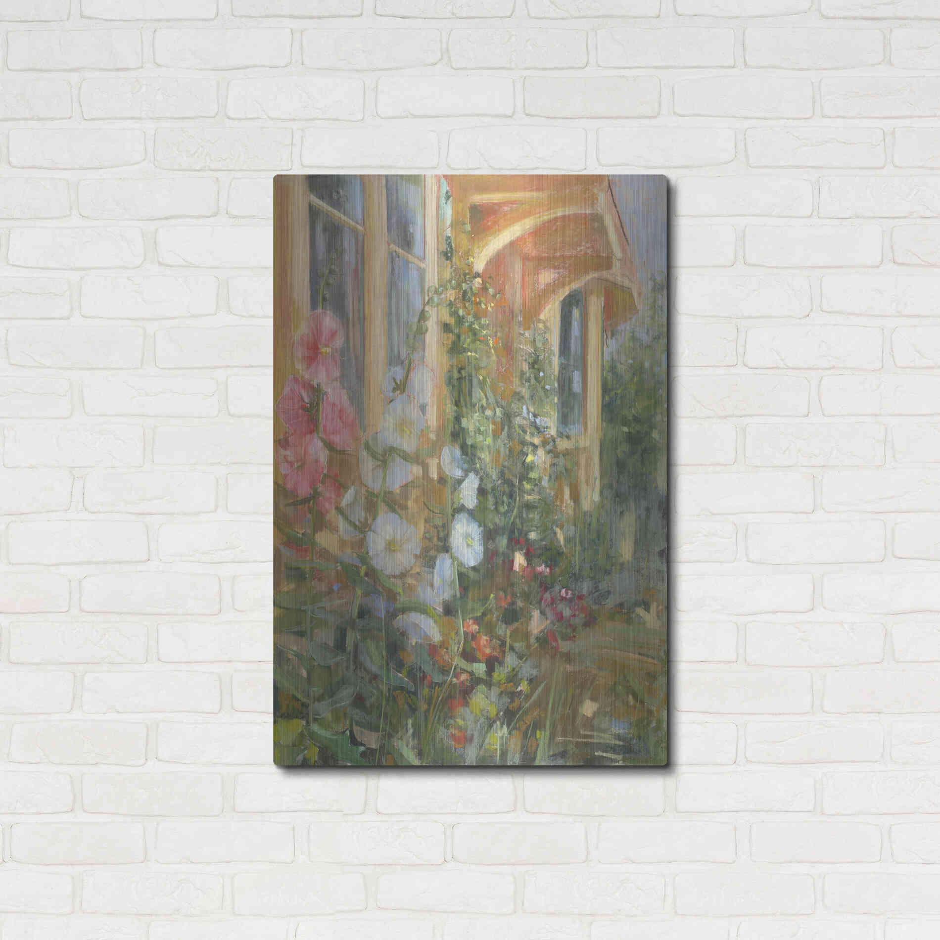 Luxe Metal Art 'Summer Hollyhocks' by Carol Rowan, Metal Wall Art,24x36