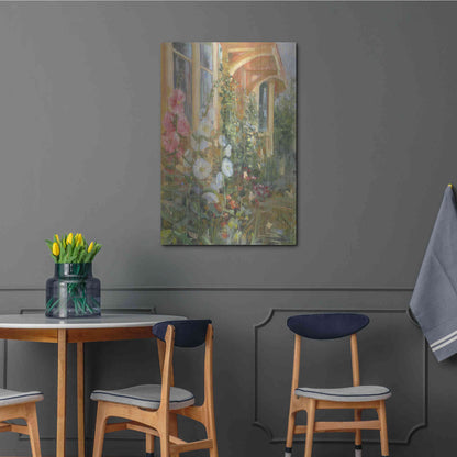 Luxe Metal Art 'Summer Hollyhocks' by Carol Rowan, Metal Wall Art,24x36