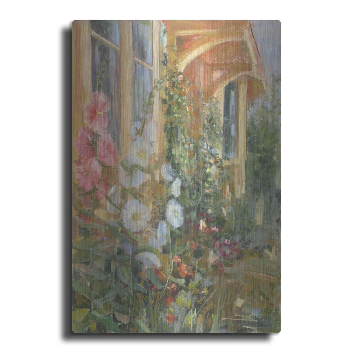 Luxe Metal Art 'Summer Hollyhocks' by Carol Rowan, Metal Wall Art