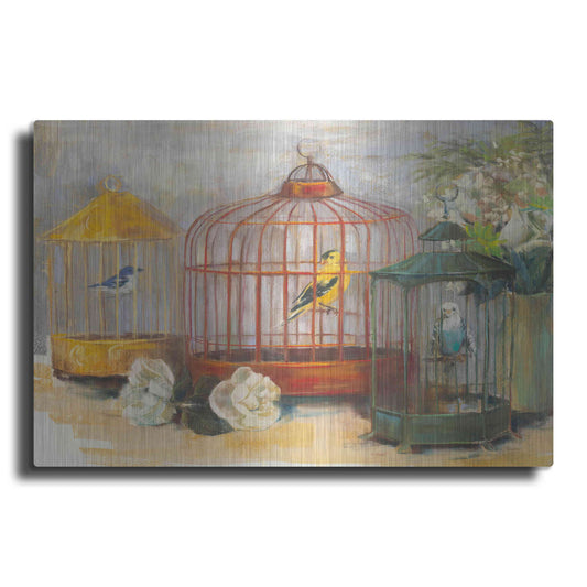 Luxe Metal Art 'Birdcage Trio' by Carol Rowan, Metal Wall Art