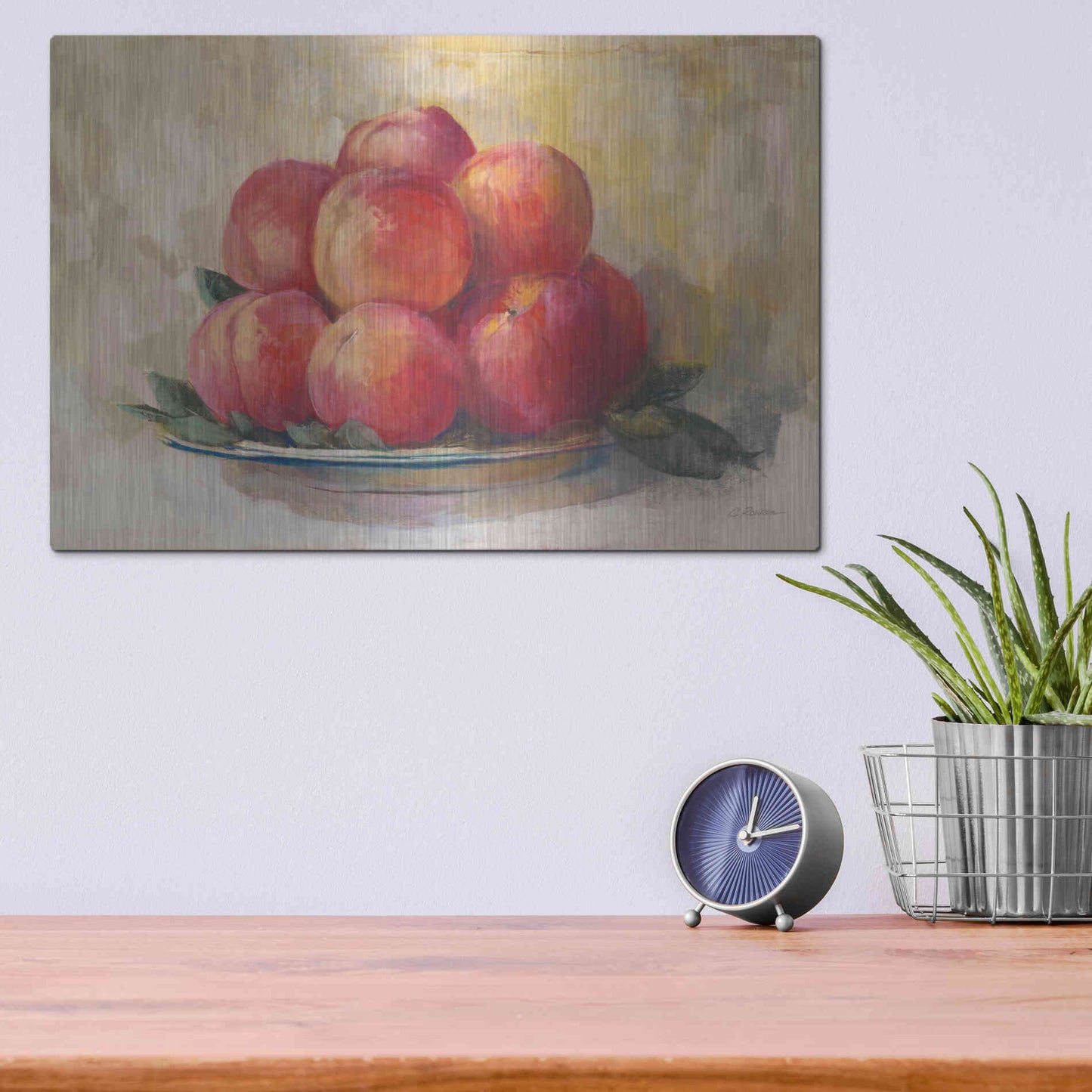 Luxe Metal Art 'Fruit Bowl' by Carol Rowan, Metal Wall Art,16x12