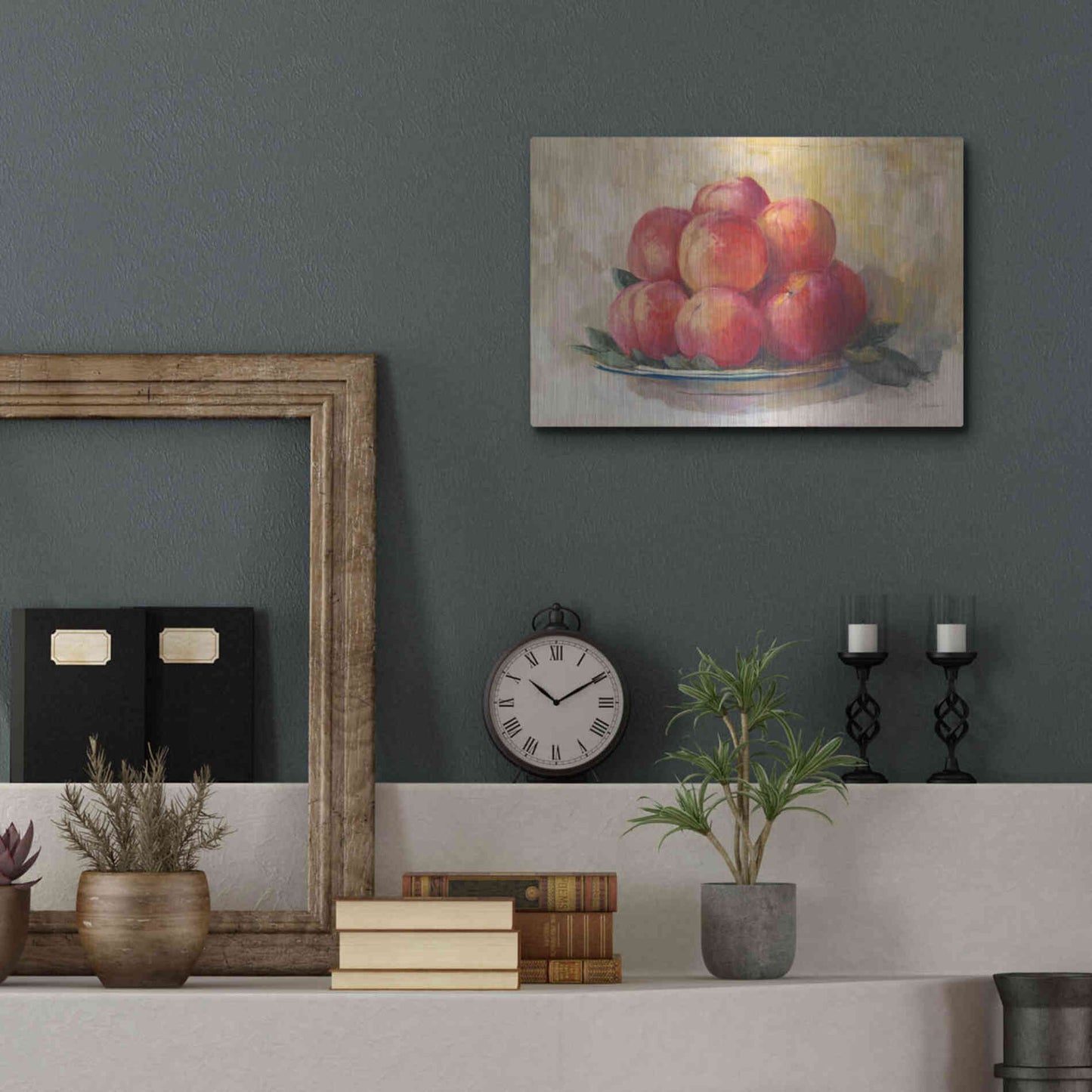 Luxe Metal Art 'Fruit Bowl' by Carol Rowan, Metal Wall Art,16x12