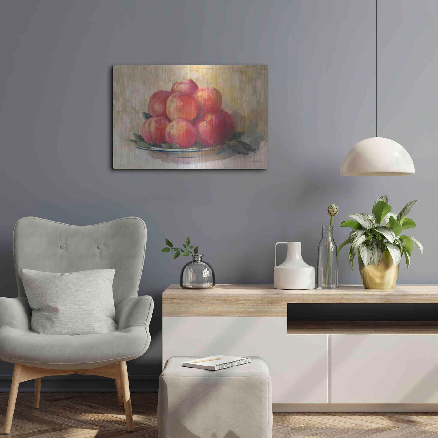 Luxe Metal Art 'Fruit Bowl' by Carol Rowan, Metal Wall Art,24x16