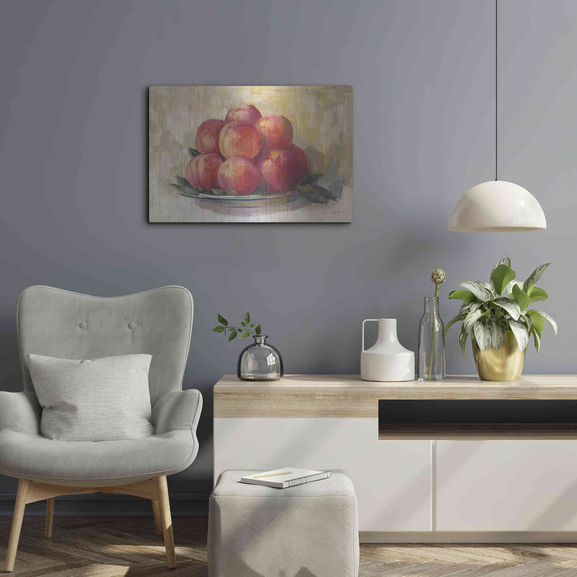 Luxe Metal Art 'Fruit Bowl' by Carol Rowan, Metal Wall Art,24x16