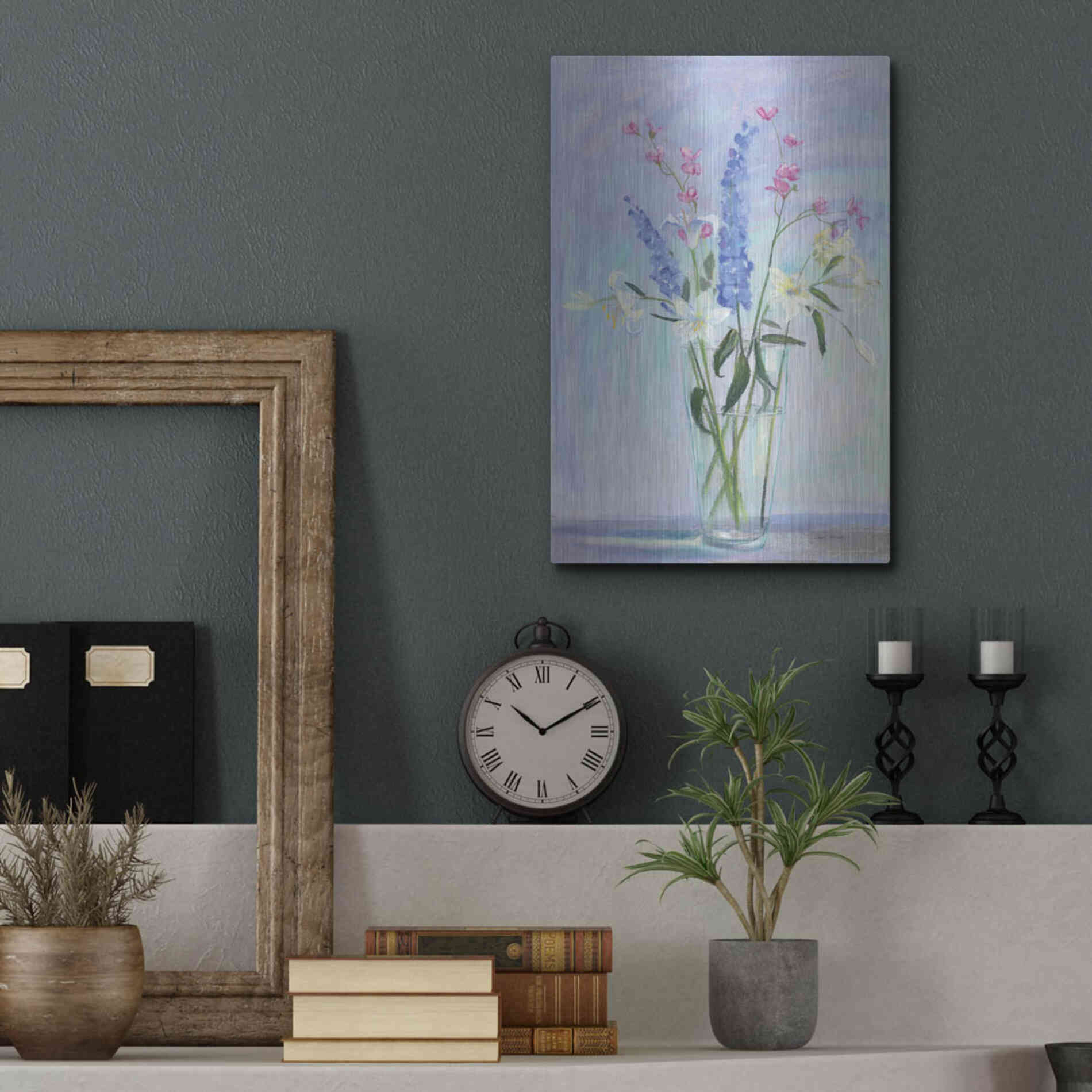 Luxe Metal Art 'Summer Vase I' by Carol Rowan, Metal Wall Art,12x16