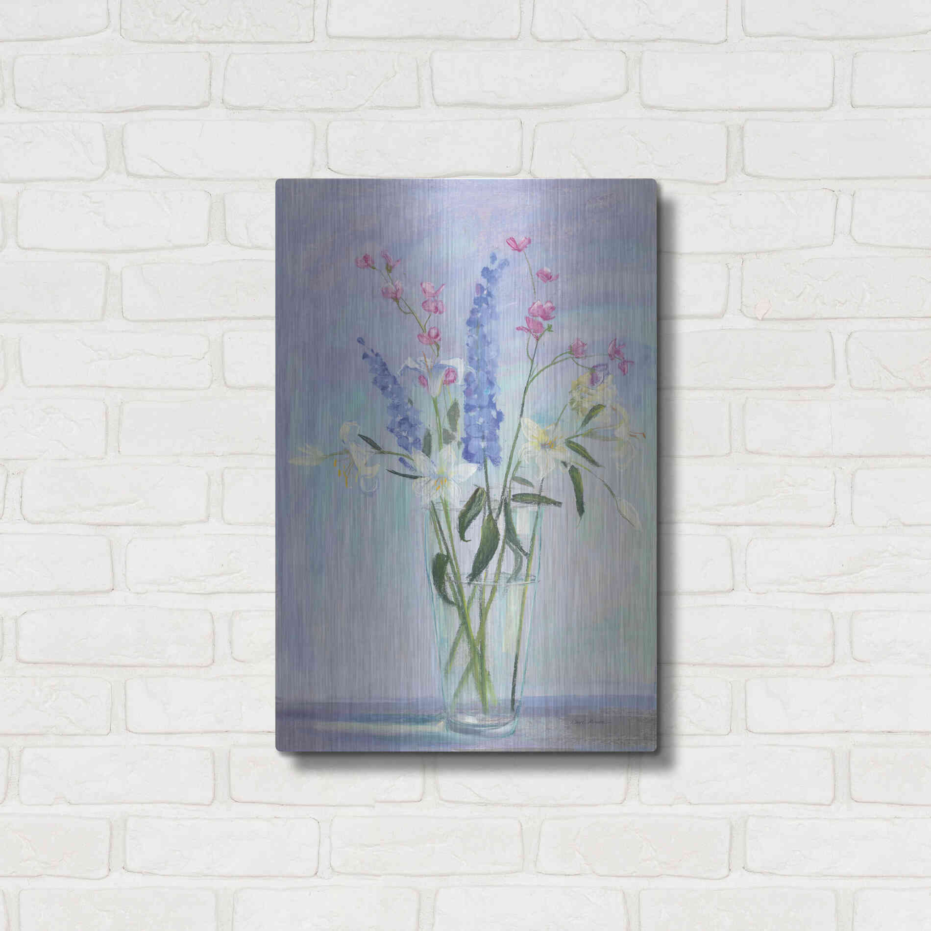 Luxe Metal Art 'Summer Vase I' by Carol Rowan, Metal Wall Art,16x24