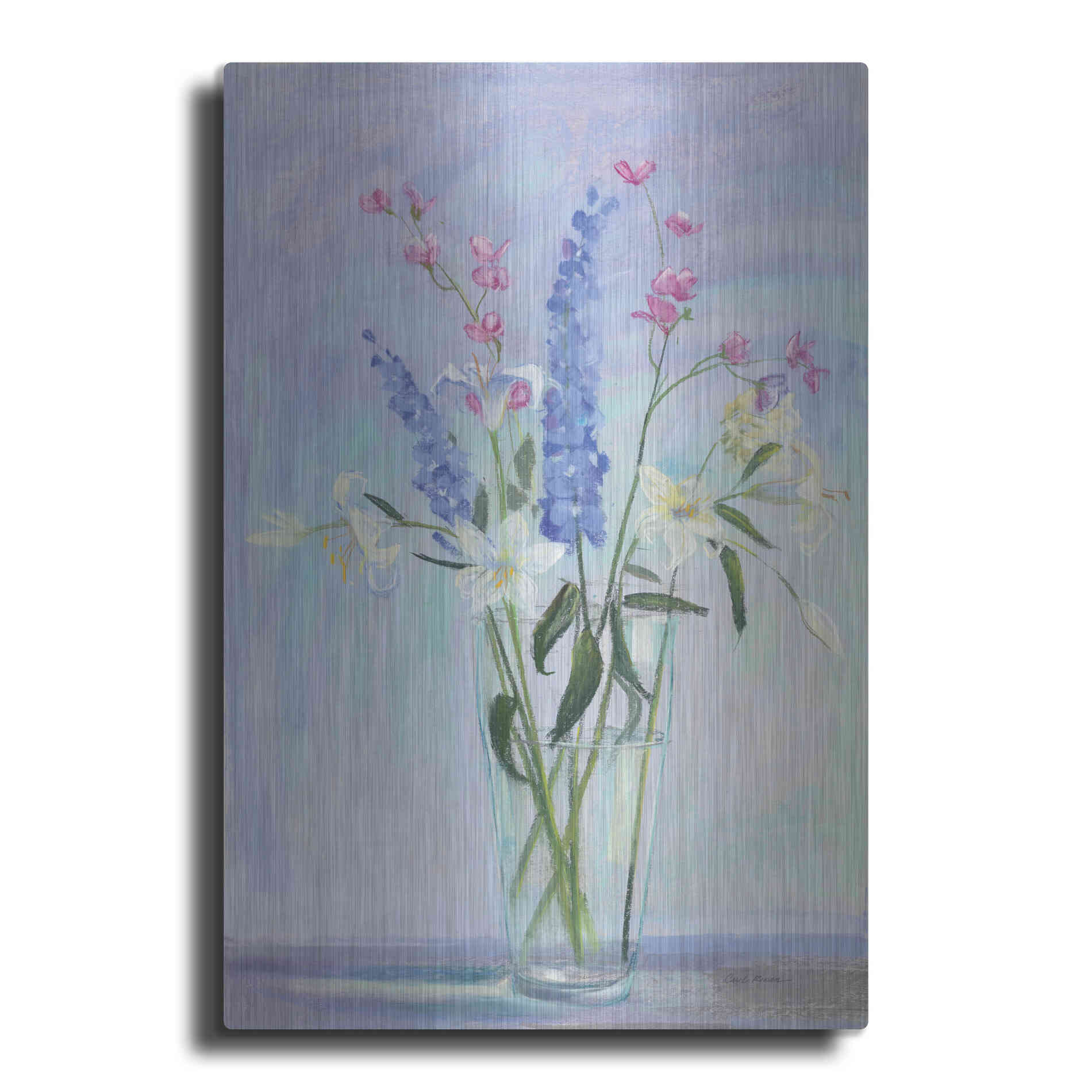 Luxe Metal Art 'Summer Vase I' by Carol Rowan, Metal Wall Art