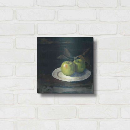 Luxe Metal Art 'Green Apples I No Border' by Carol Rowan, Metal Wall Art,12x12