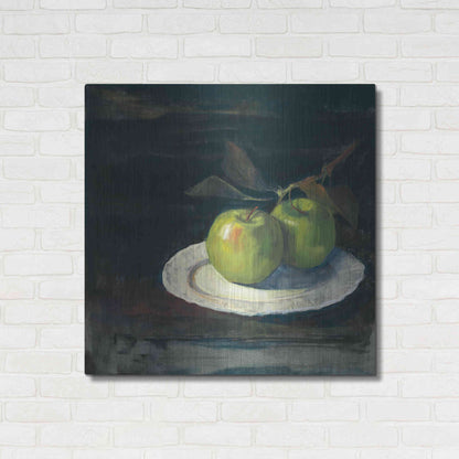 Luxe Metal Art 'Green Apples I No Border' by Carol Rowan, Metal Wall Art,36x36