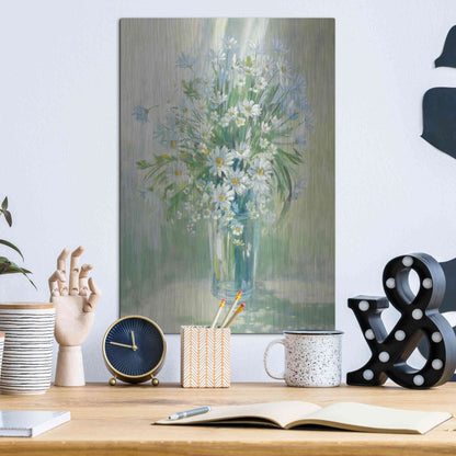 Luxe Metal Art 'Sunlit Daisies' by Carol Rowan, Metal Wall Art,12x16