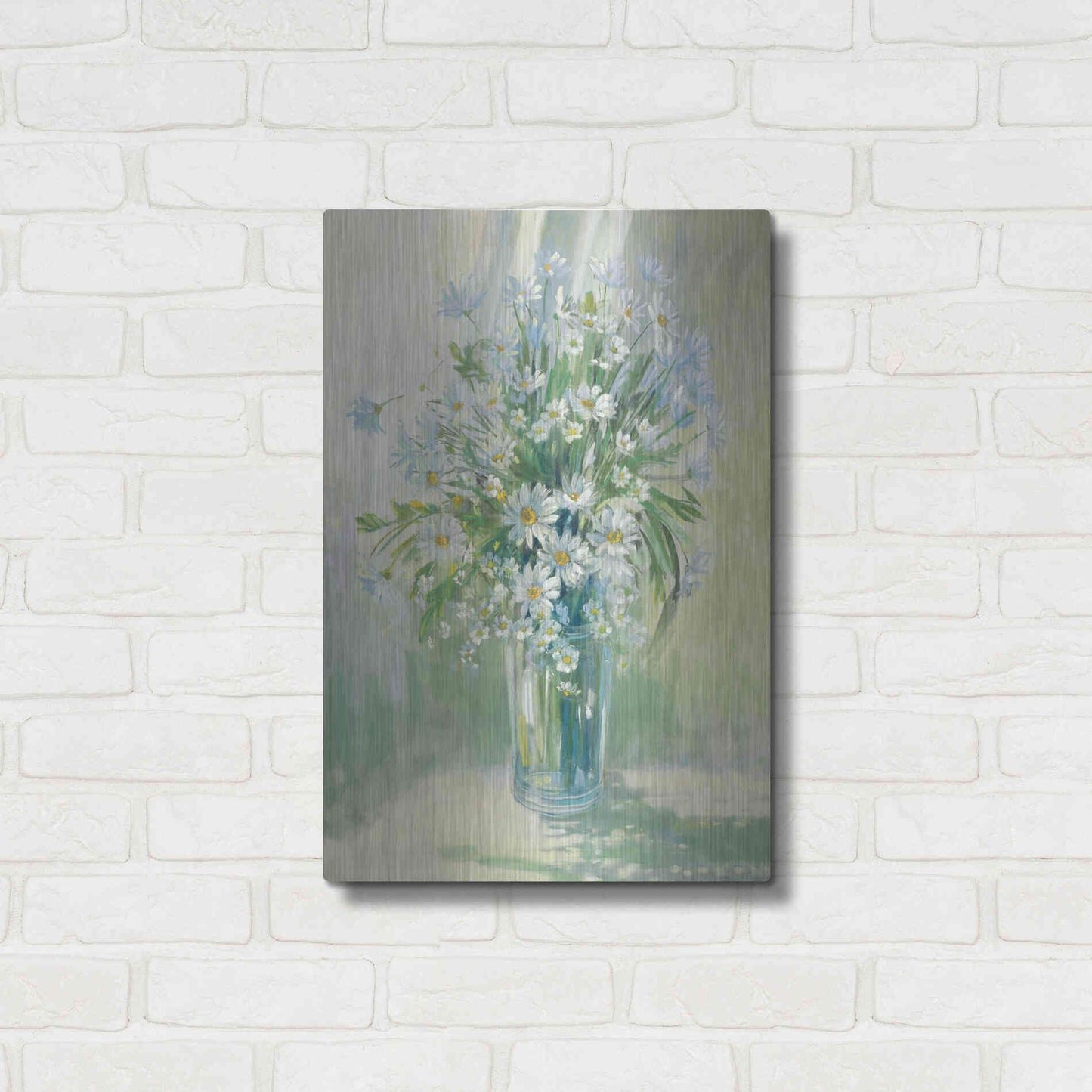 Luxe Metal Art 'Sunlit Daisies' by Carol Rowan, Metal Wall Art,16x24