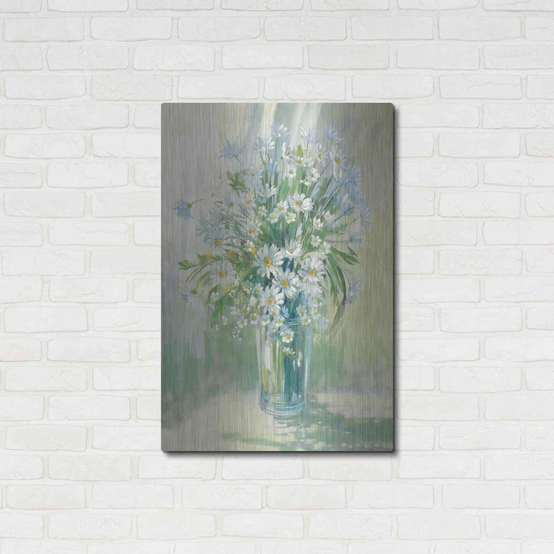 Luxe Metal Art 'Sunlit Daisies' by Carol Rowan, Metal Wall Art,24x36