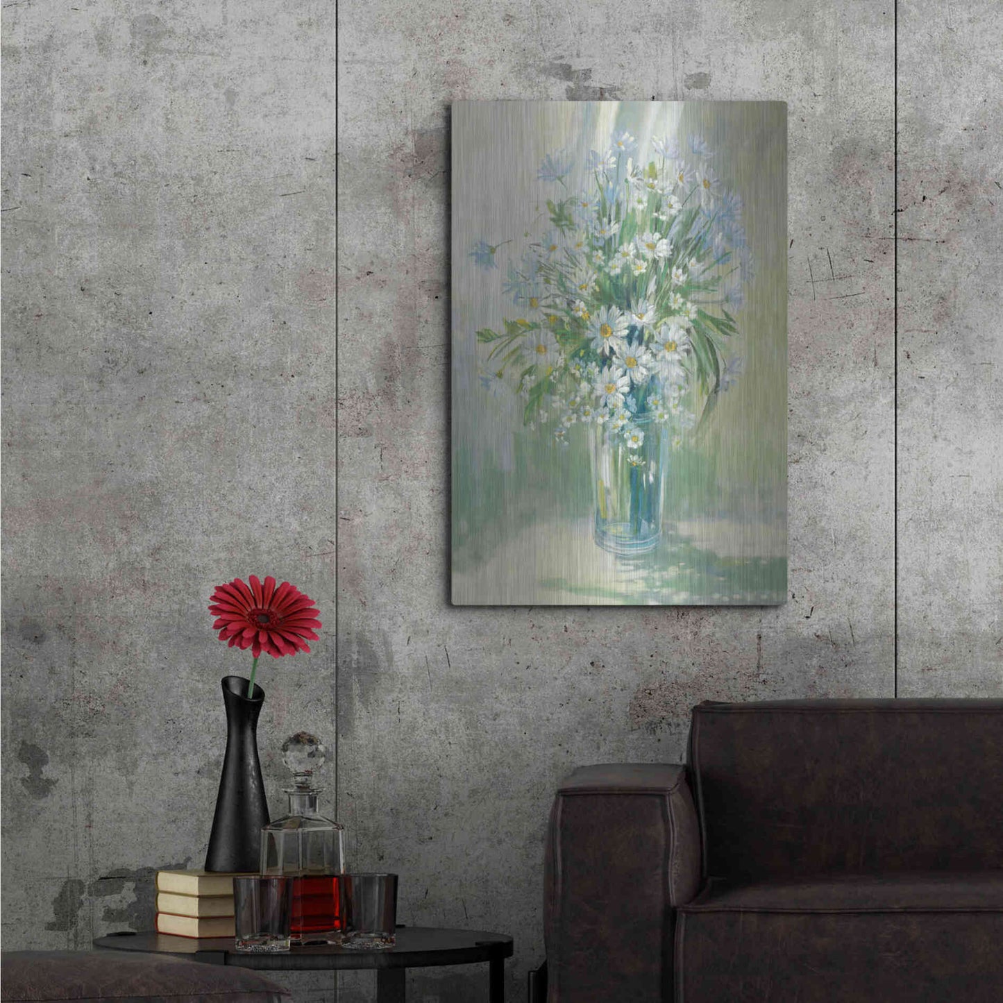 Luxe Metal Art 'Sunlit Daisies' by Carol Rowan, Metal Wall Art,24x36