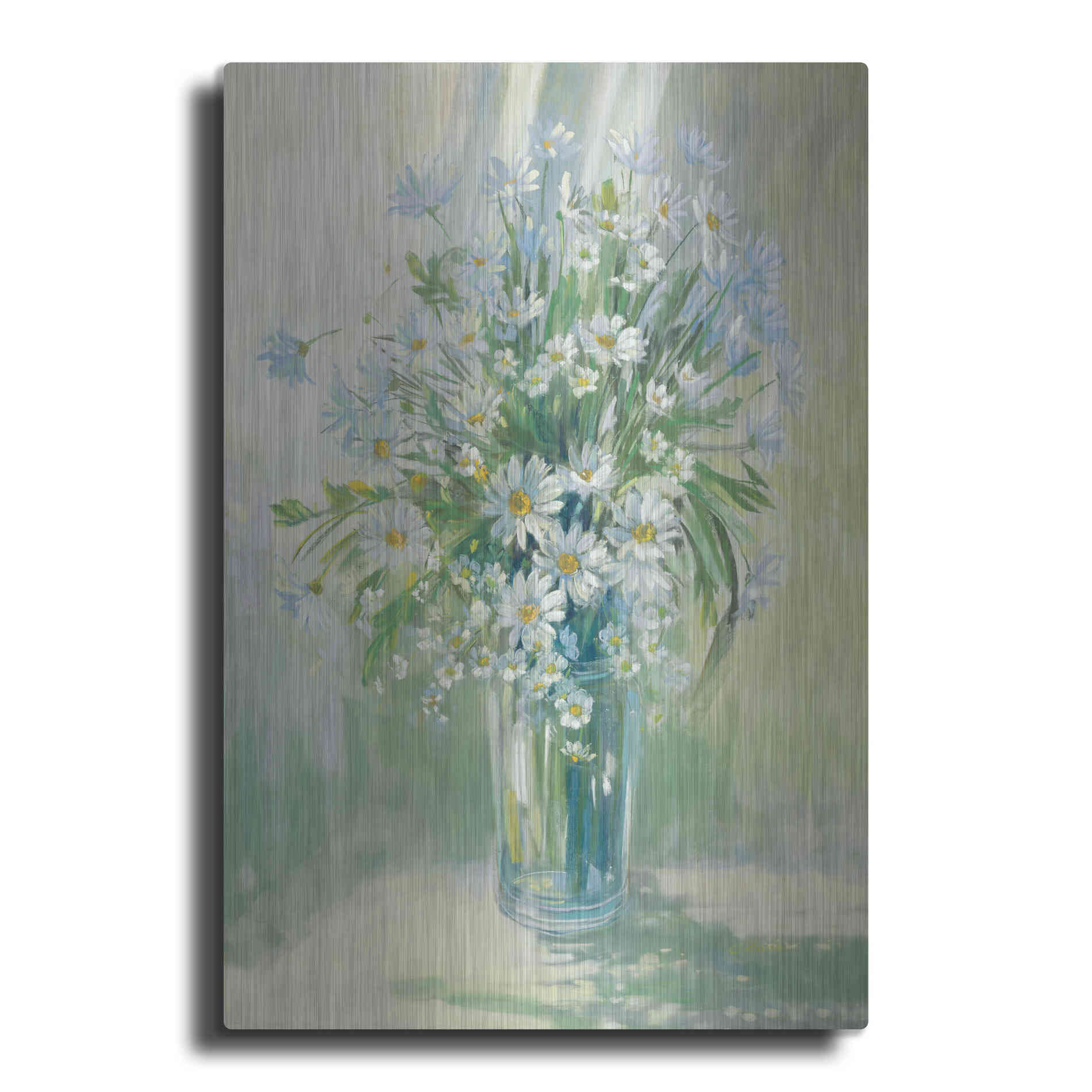 Luxe Metal Art 'Sunlit Daisies' by Carol Rowan, Metal Wall Art