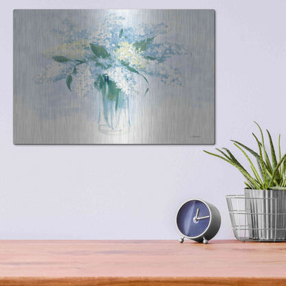 Luxe Metal Art 'Contemporary Lilac Blue' by Carol Rowan, Metal Wall Art,16x12