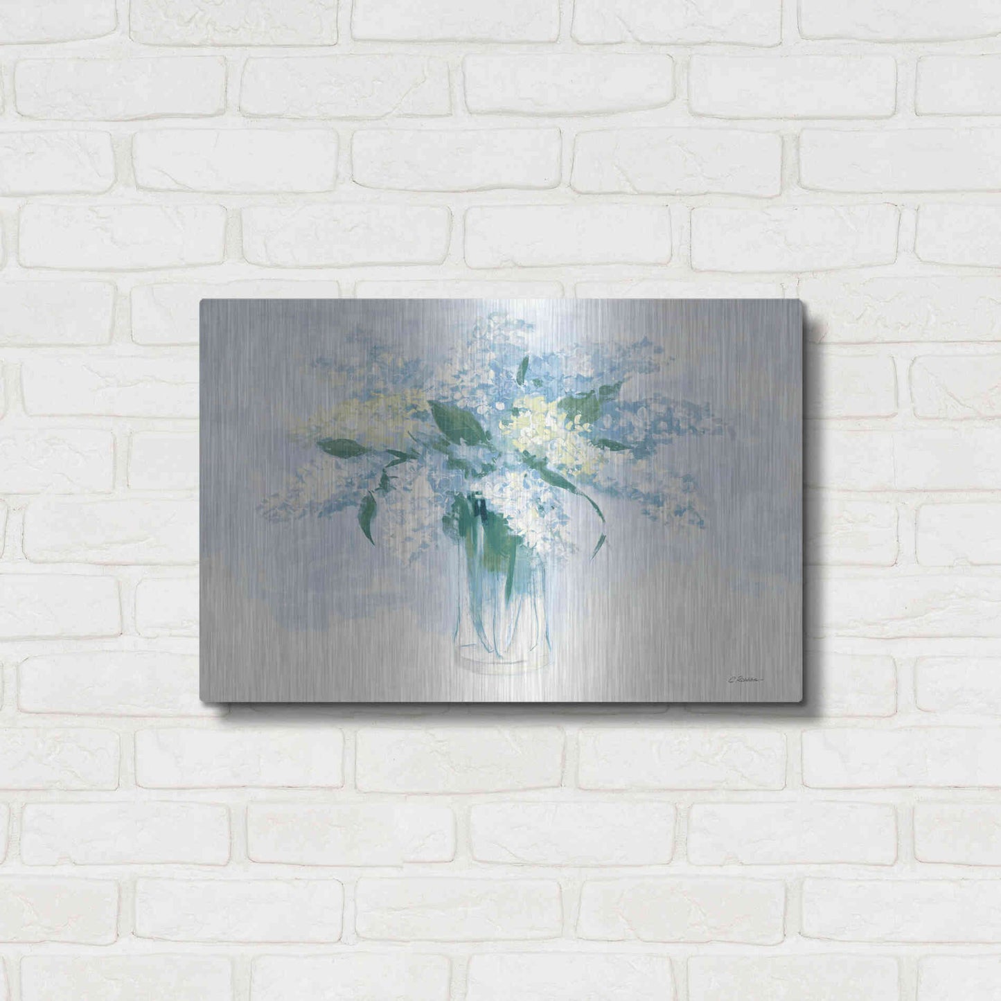 Luxe Metal Art 'Contemporary Lilac Blue' by Carol Rowan, Metal Wall Art,24x16