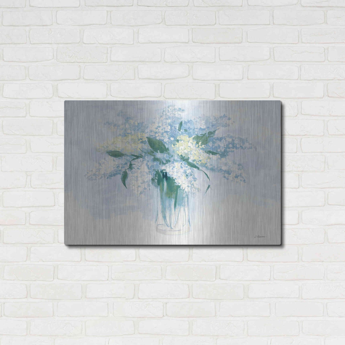 Luxe Metal Art 'Contemporary Lilac Blue' by Carol Rowan, Metal Wall Art,36x24