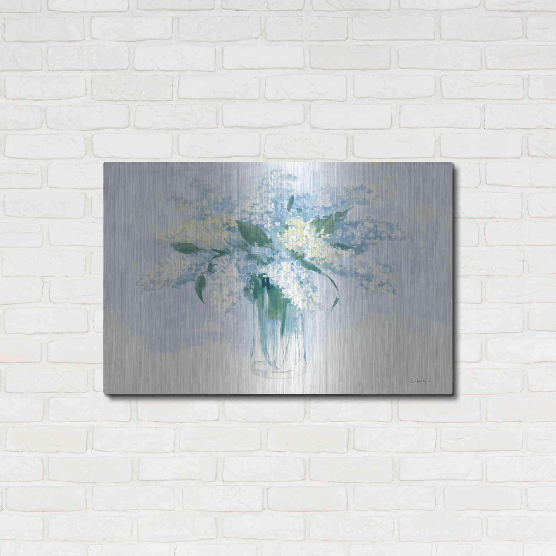 Luxe Metal Art 'Contemporary Lilac Blue' by Carol Rowan, Metal Wall Art,36x24