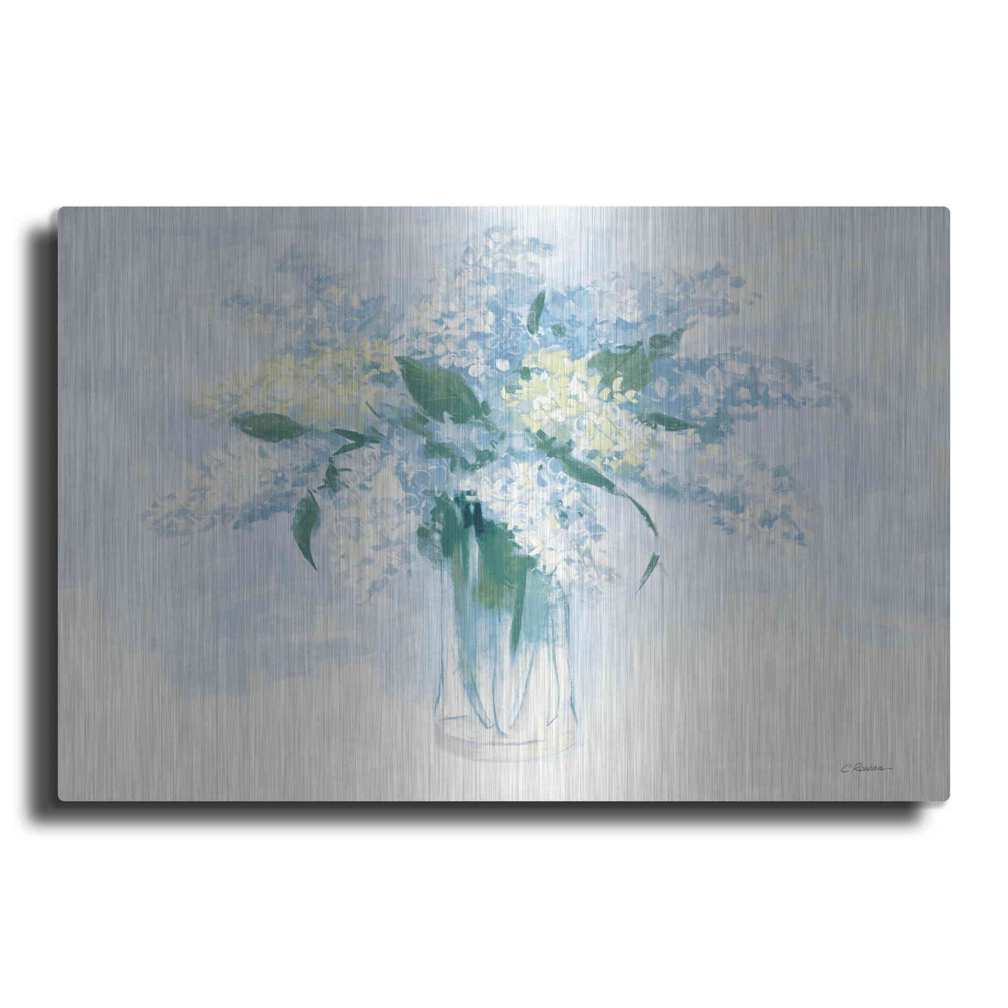 Luxe Metal Art 'Contemporary Lilac Blue' by Carol Rowan, Metal Wall Art