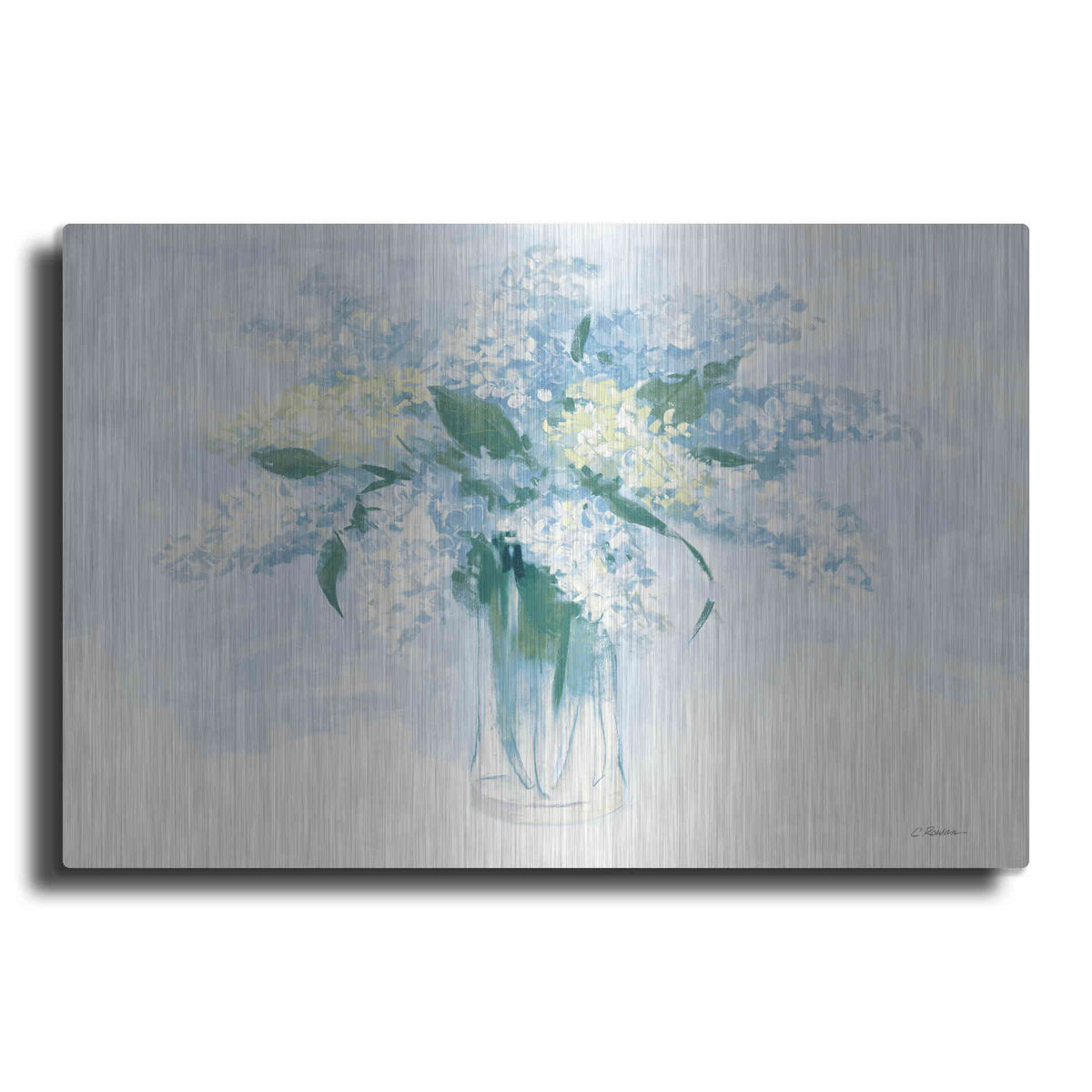 Luxe Metal Art 'Contemporary Lilac Blue' by Carol Rowan, Metal Wall Art