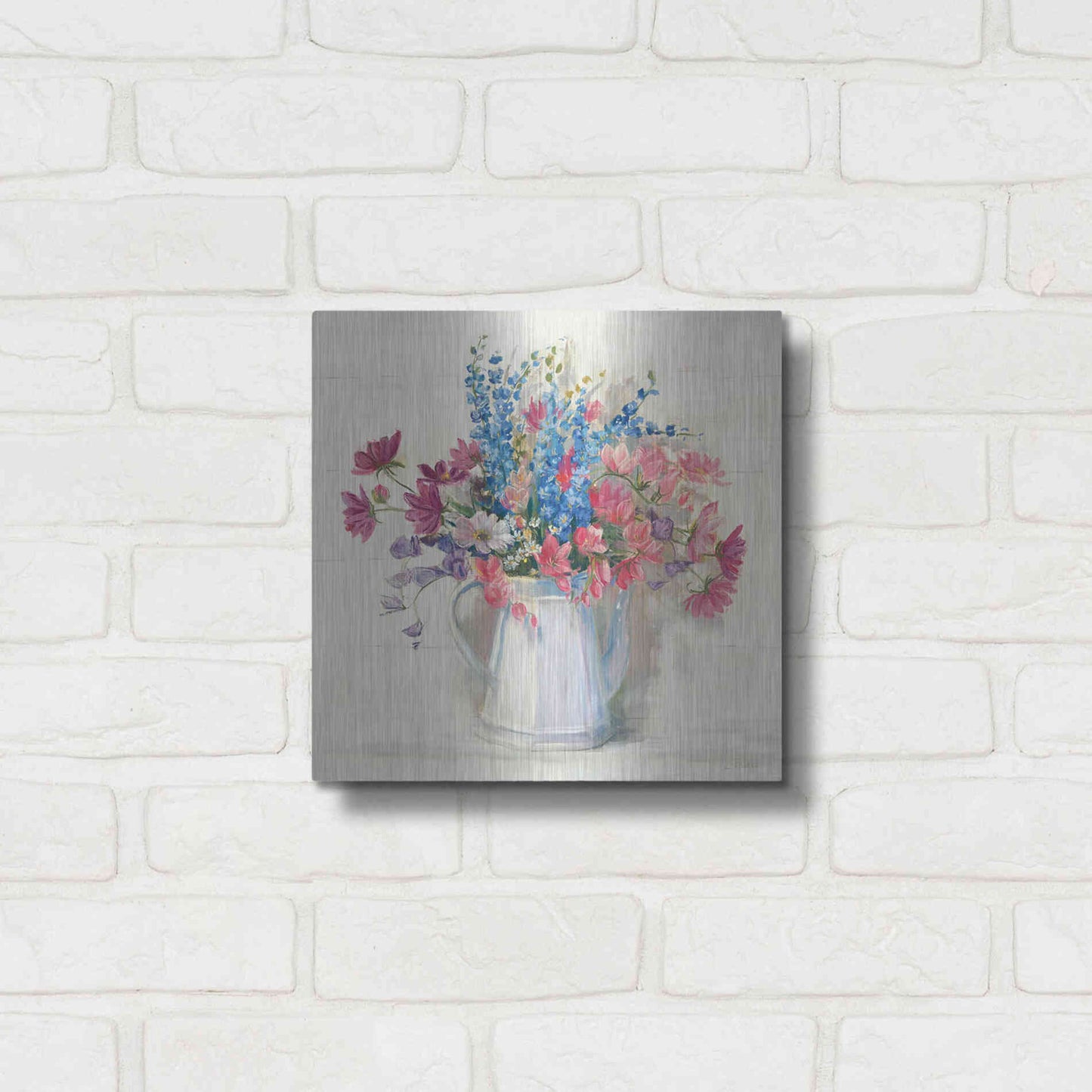 Luxe Metal Art 'Ironstone Bouquet I Bright' by Carol Rowan, Metal Wall Art,12x12