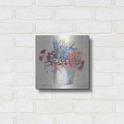 Luxe Metal Art 'Ironstone Bouquet I Bright' by Carol Rowan, Metal Wall Art,12x12