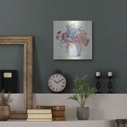Luxe Metal Art 'Ironstone Bouquet I Bright' by Carol Rowan, Metal Wall Art,12x12