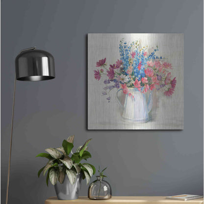 Luxe Metal Art 'Ironstone Bouquet I Bright' by Carol Rowan, Metal Wall Art,24x24