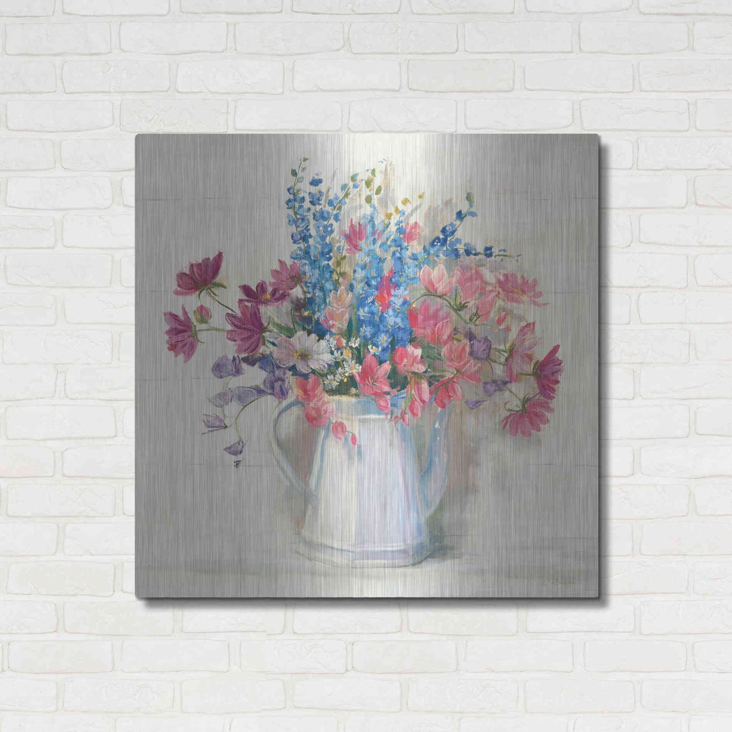 Luxe Metal Art 'Ironstone Bouquet I Bright' by Carol Rowan, Metal Wall Art,36x36