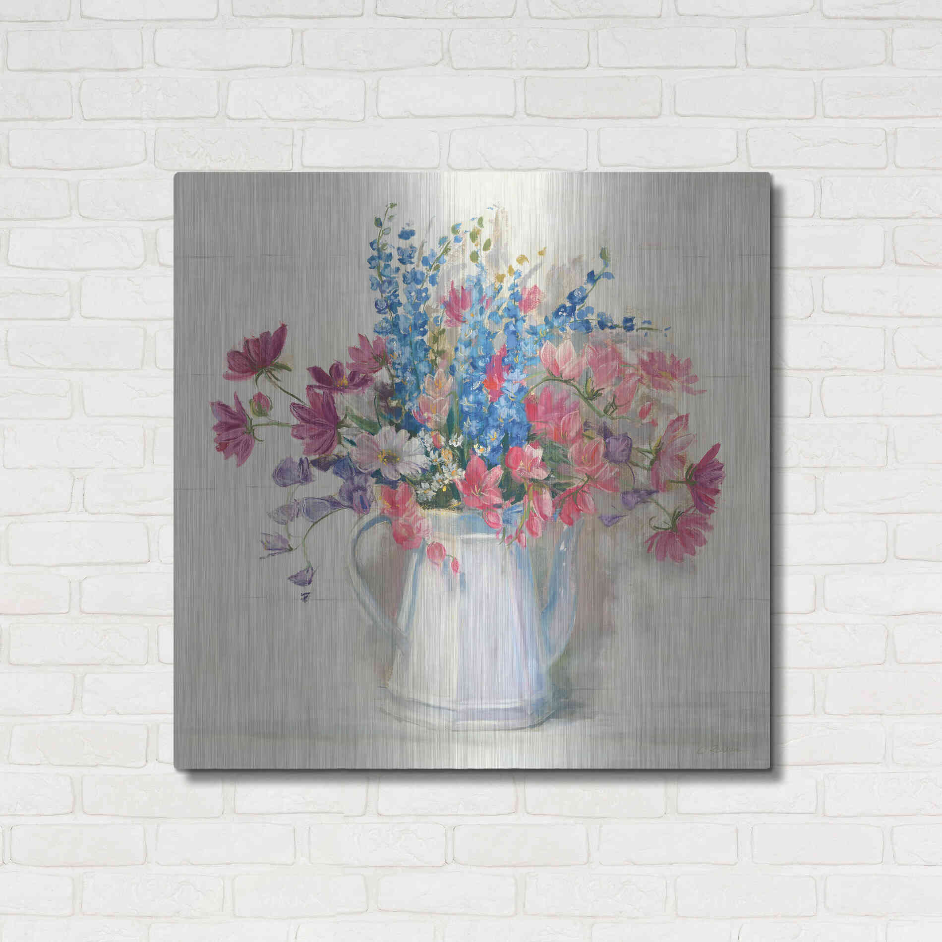 Luxe Metal Art 'Ironstone Bouquet I Bright' by Carol Rowan, Metal Wall Art,36x36