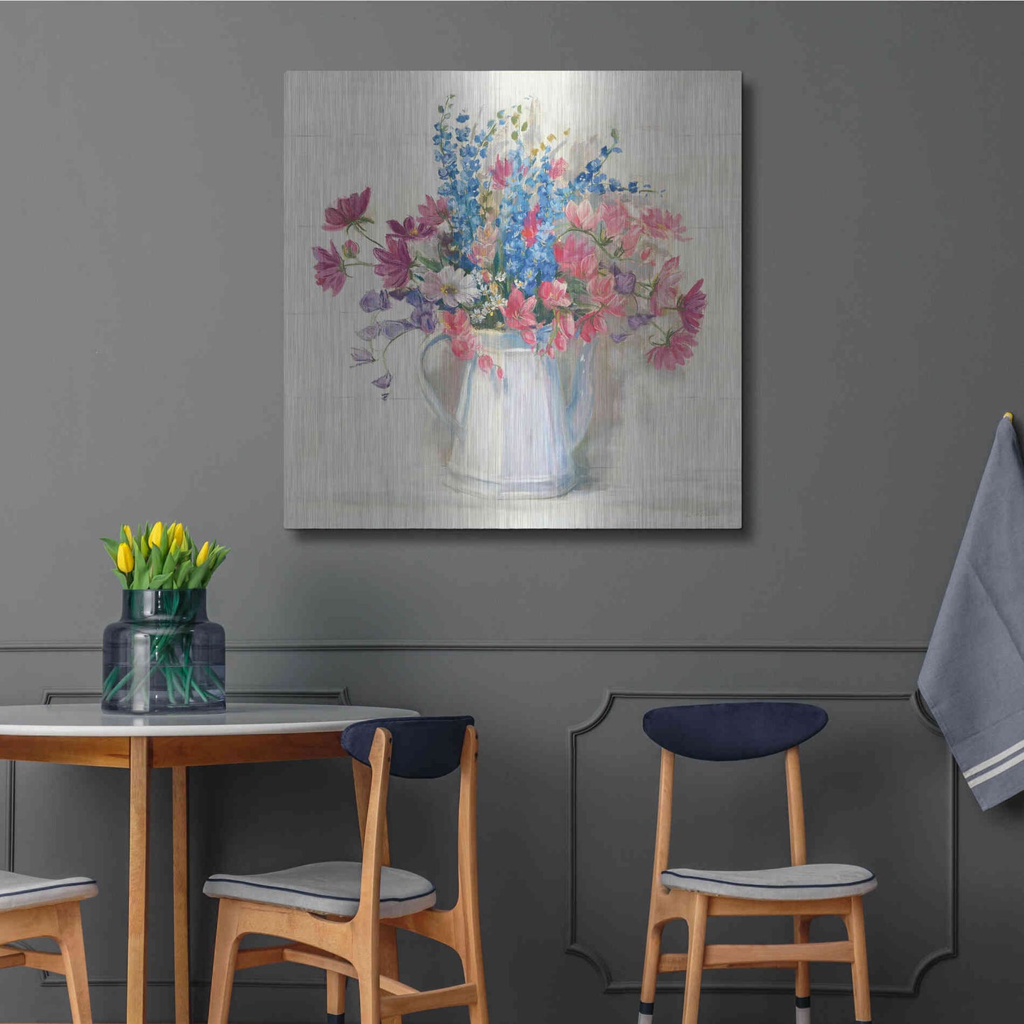 Luxe Metal Art 'Ironstone Bouquet I Bright' by Carol Rowan, Metal Wall Art,36x36